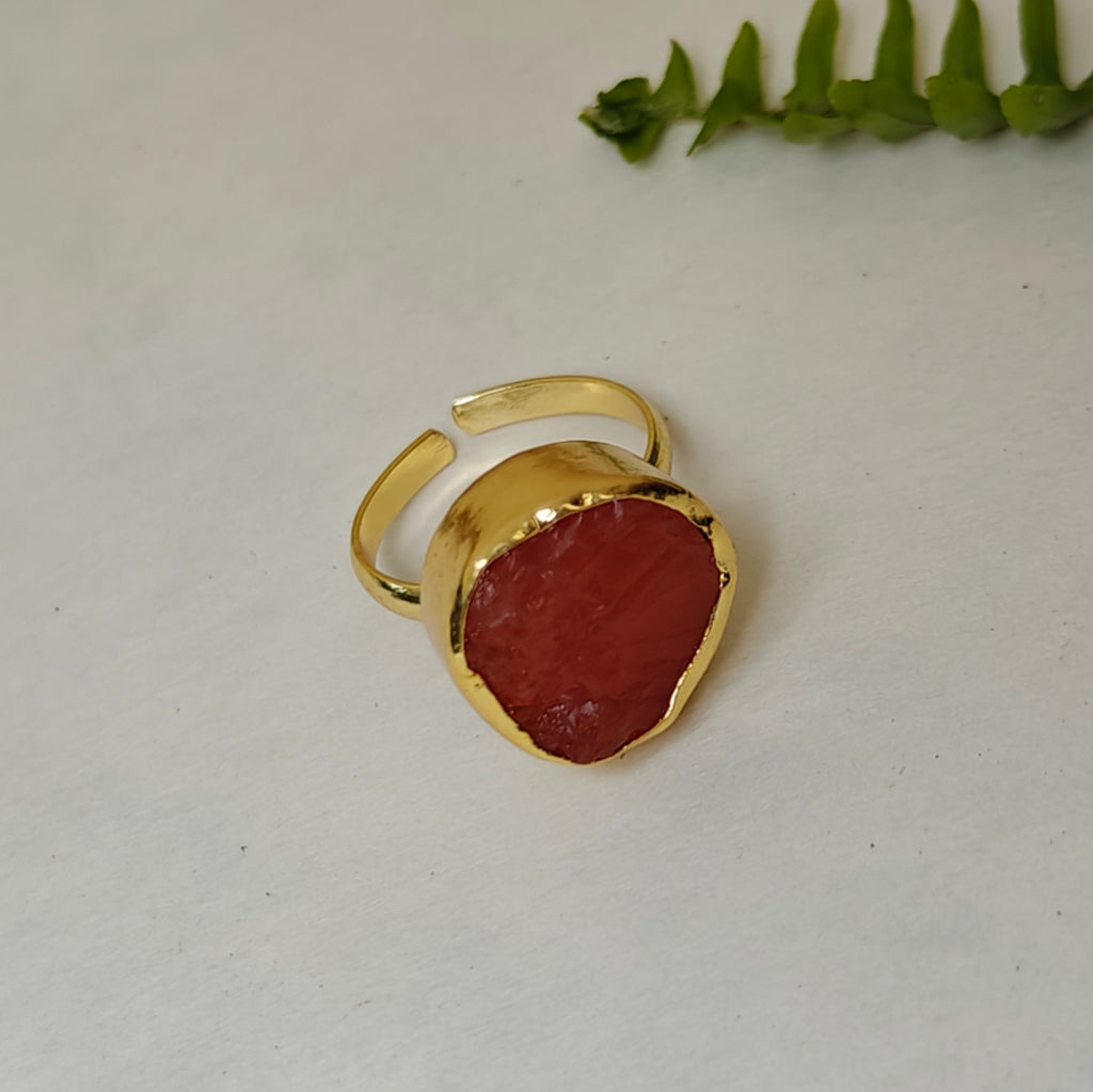 Natural Stone Button finger ring