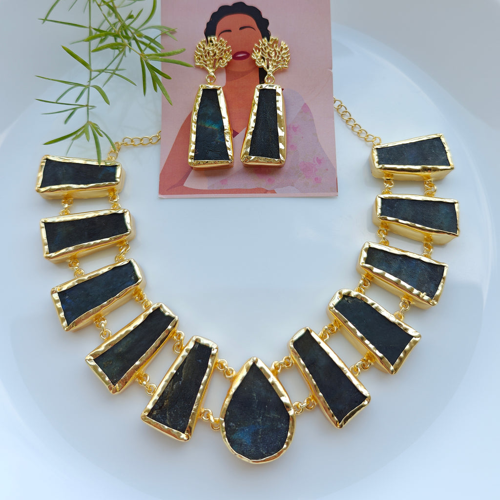 Labradorite Cleopatra Necklace Set