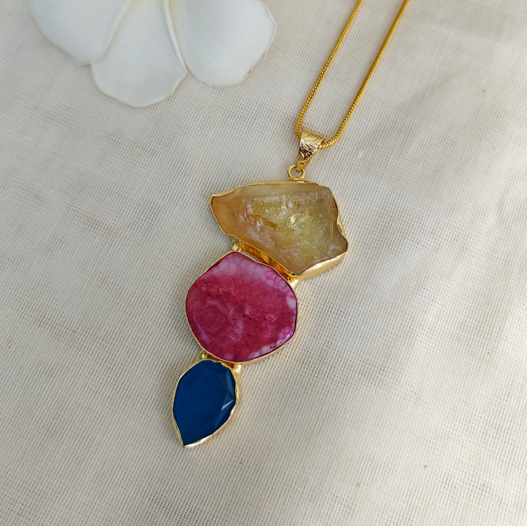 Gemstone Trio Pendant Chain