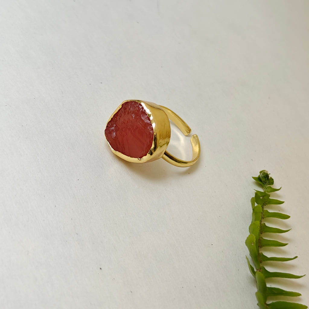 Natural Stone Button finger ring