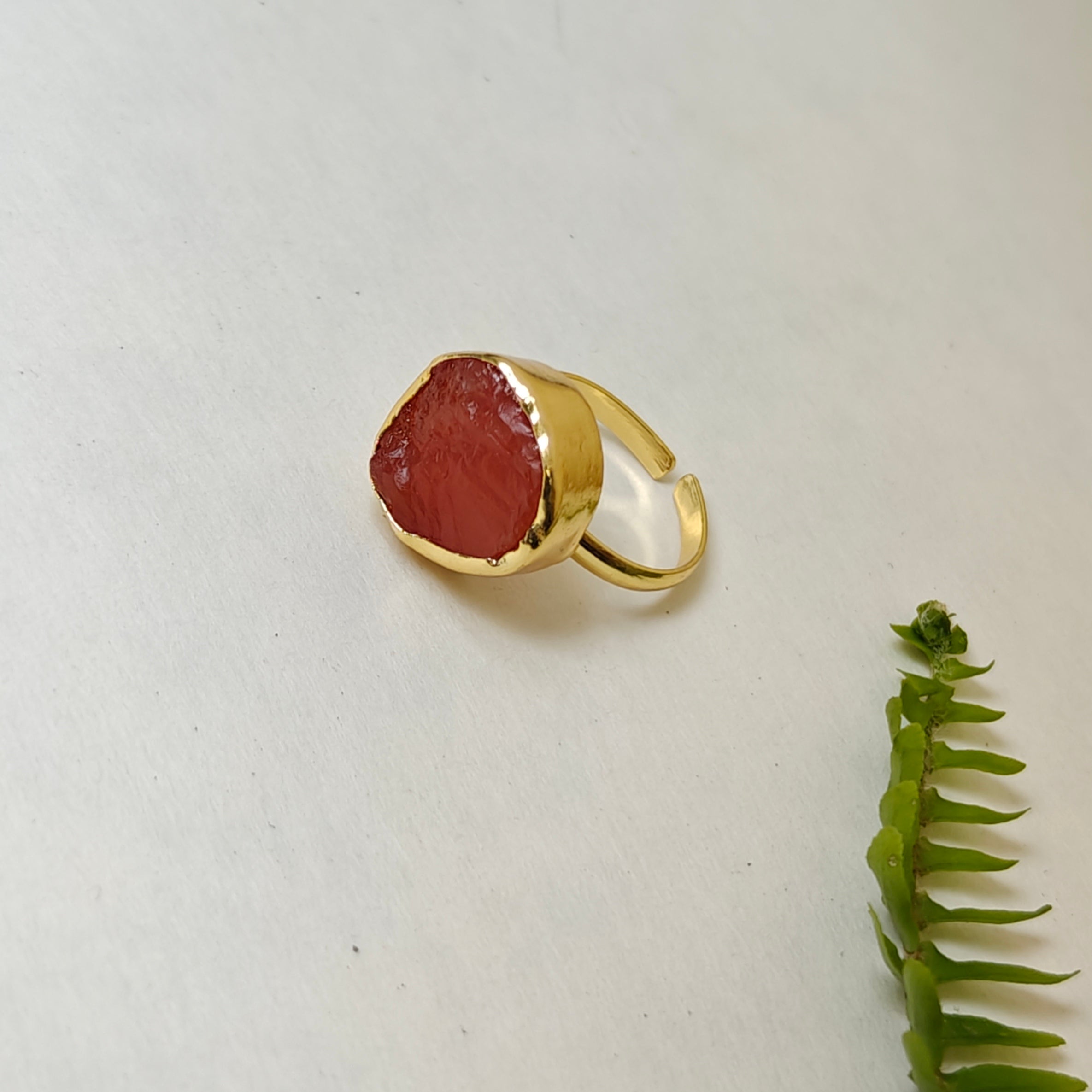 Natural Stone Button finger ring