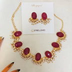 Ruby Radiance Festive Necklace Set