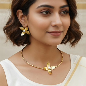 Blooming Aura Pearl Floral Hasli set