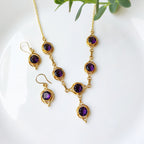 Purple sparkle princess necklace set