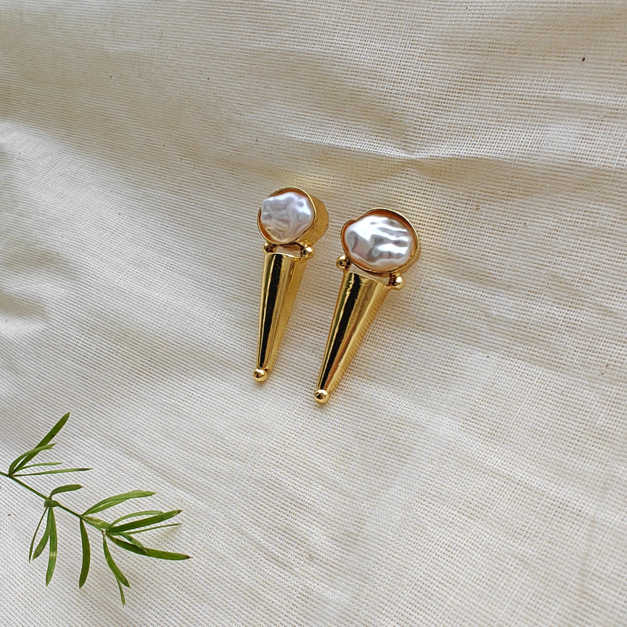 Pearl on Cone studs