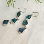 Long green aventurine drop earrings