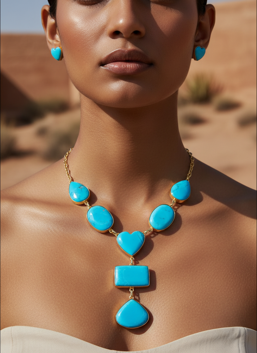 The Azure Oasis Statement Necklace Set