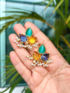 Tri-color Sparkle Earrings - pastel