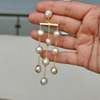 Freshwater pearl waterfall earrings