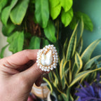 Baroque pearl and cluster pearls finger ring