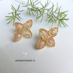 Star studs with frosted glass stones