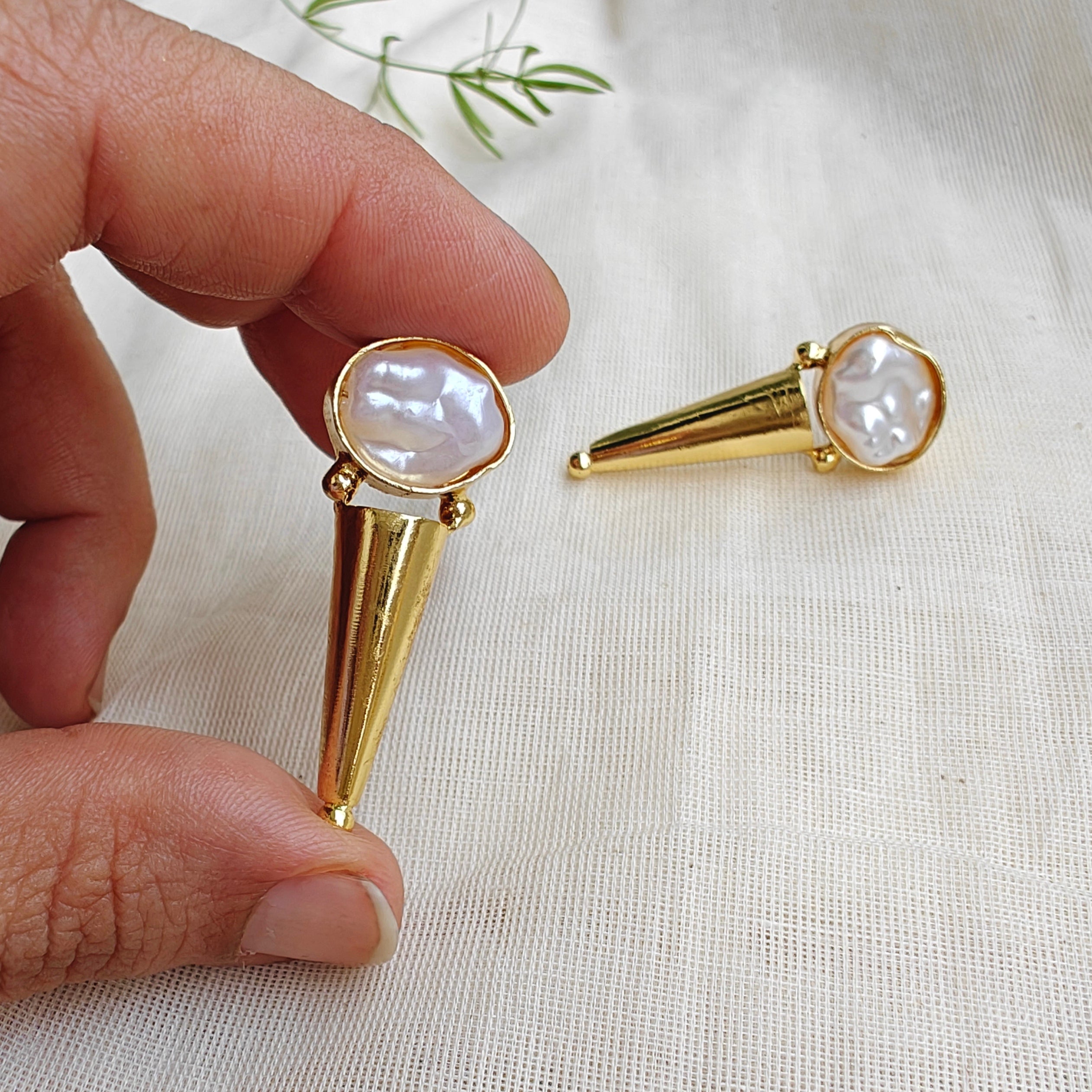 Pearl on Cone studs