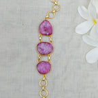 Pink Agate Candy Crush Stone Bracelet