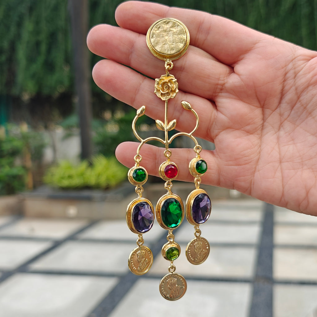 Regal Garden Statement Chandelier Earrings