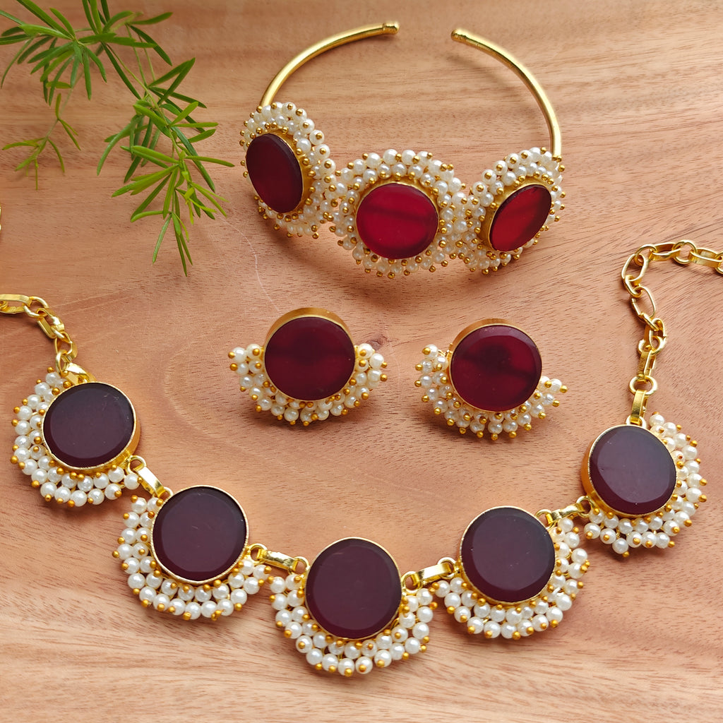Royal Garnet Pearl Ensemble