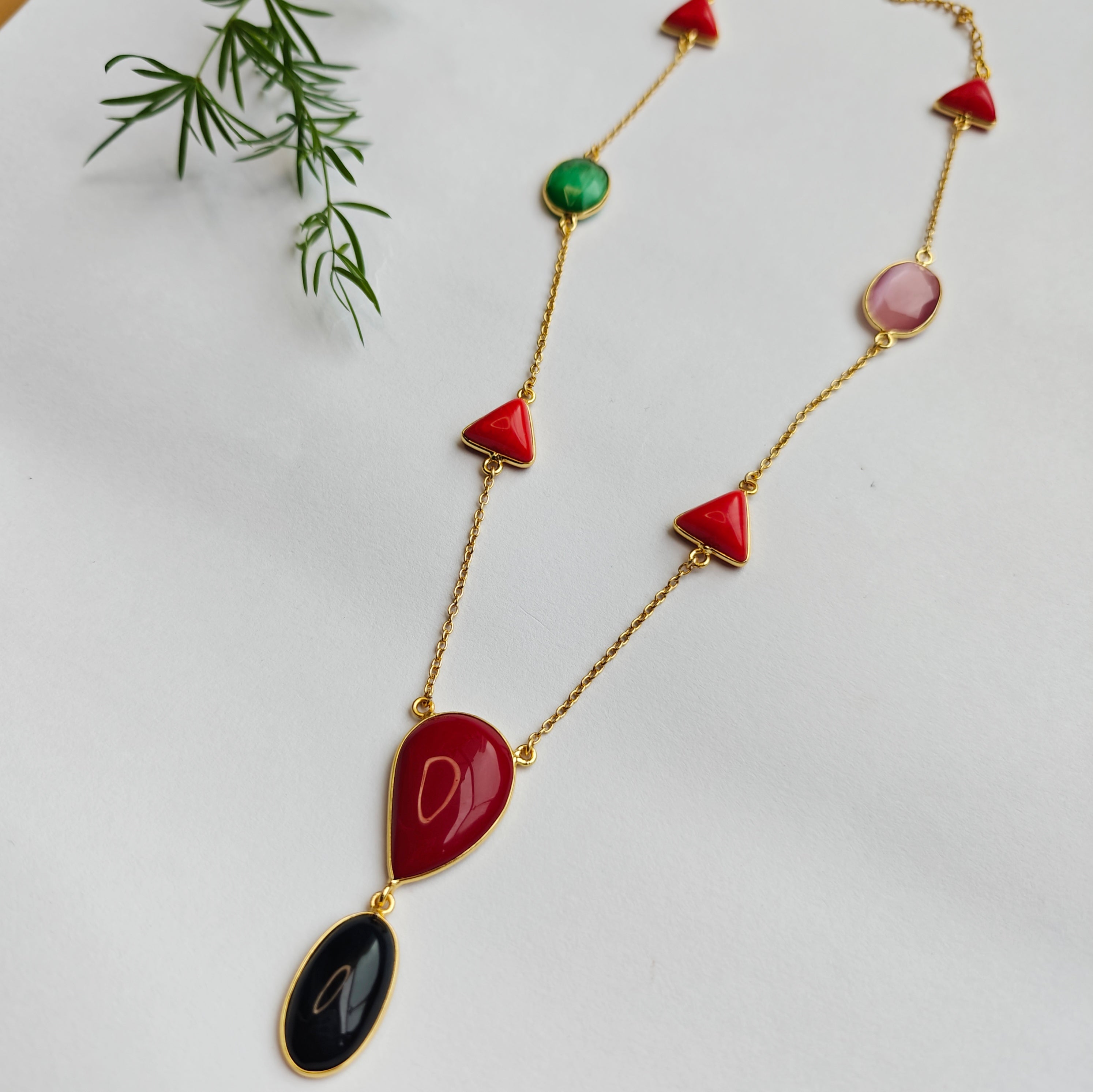 Carnival Gemstone Statement Chain - Red