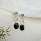 Three stone drop earrings - pastel