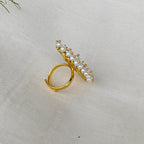 Monalisa Marquise Cluster pearls ring - yellow