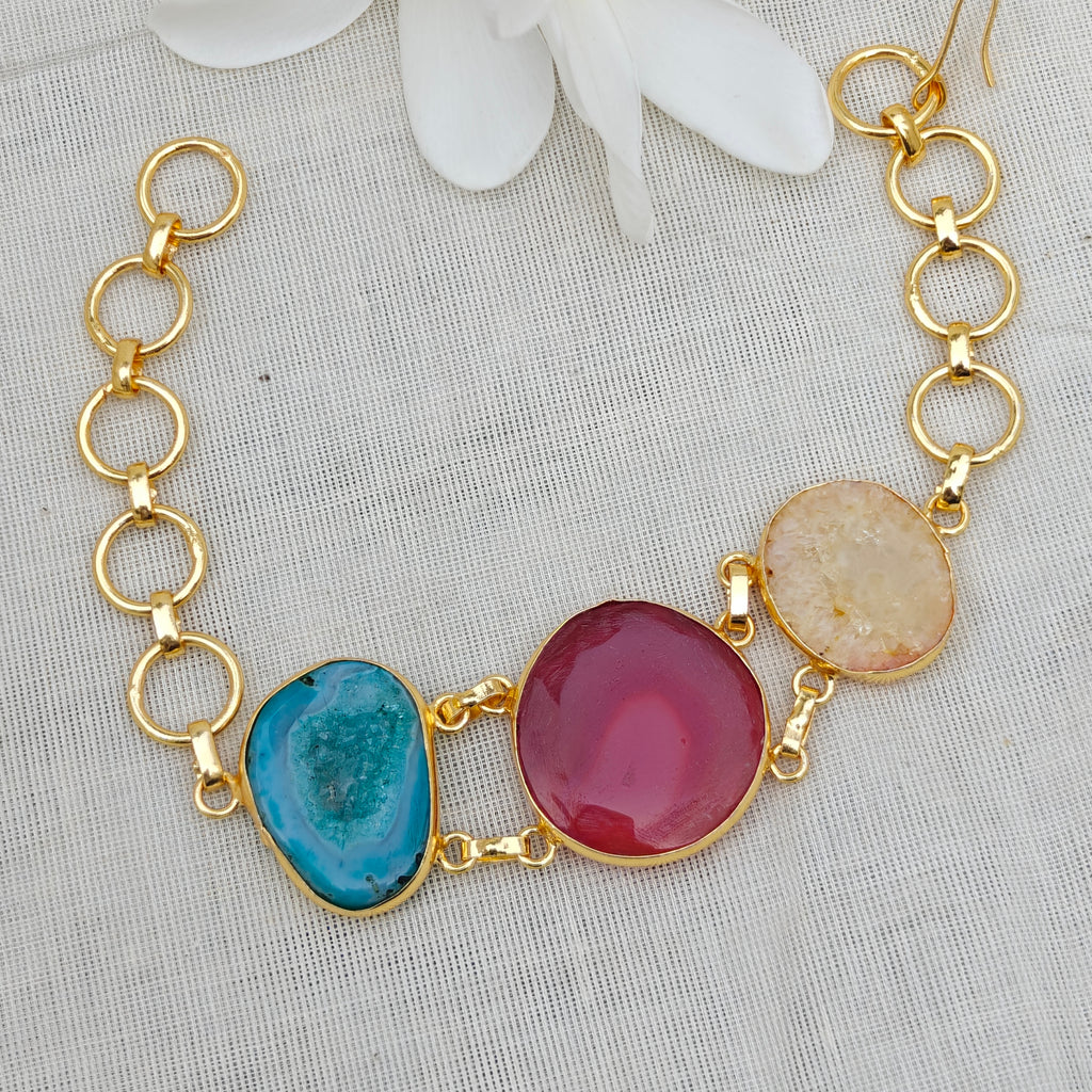 Pastel Agate Candy Crush Stone Bracelet