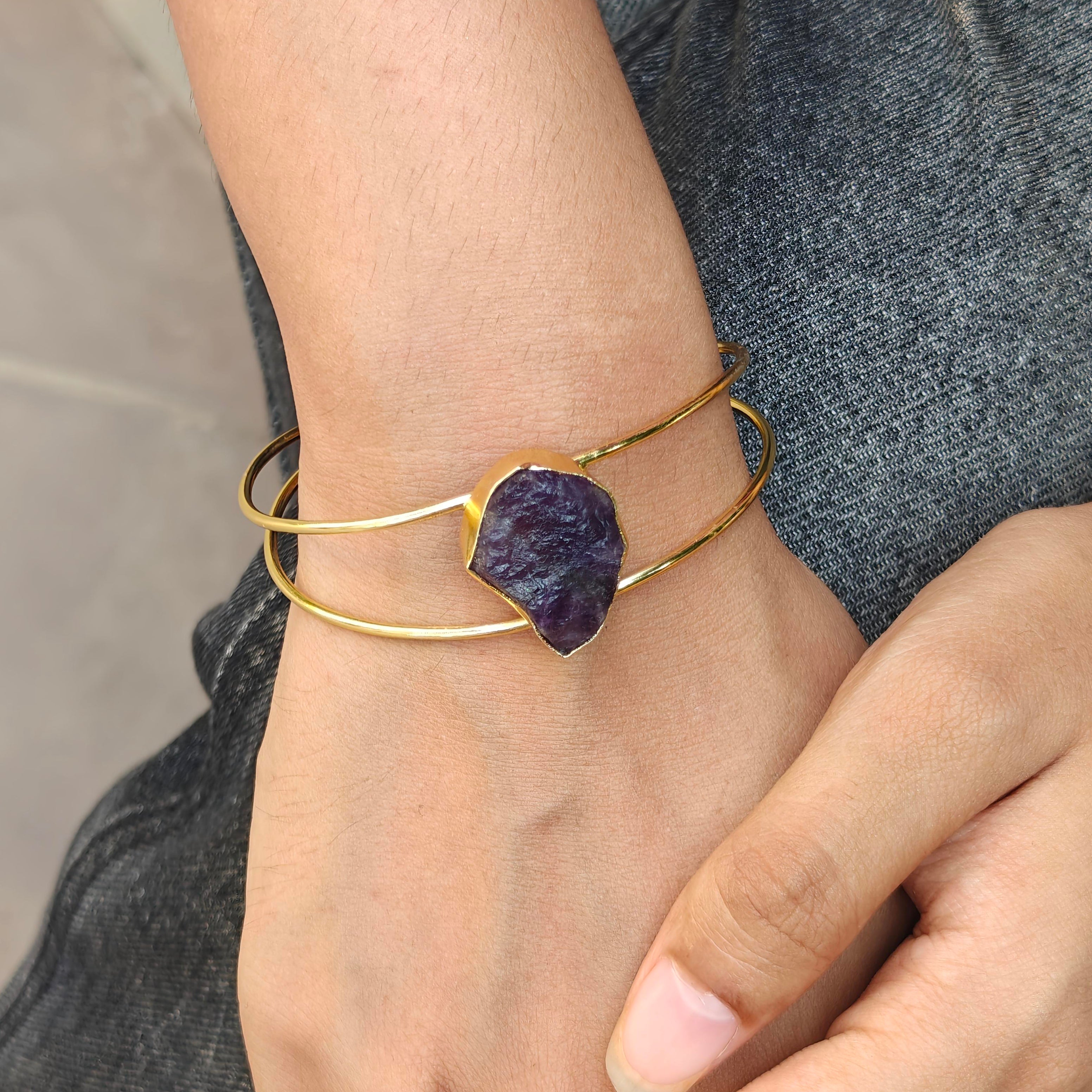 Amethyst Minimal Cuff