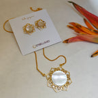 Mother of Pearl Filigree Pendant necklace set