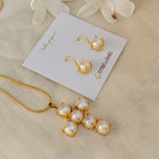 Cross Pearl Pendant Necklace Set