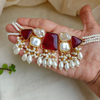 Maroon Pearl Dazzle choker set
