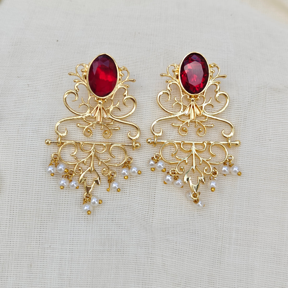 Filigree Golden Chandelier Earrings