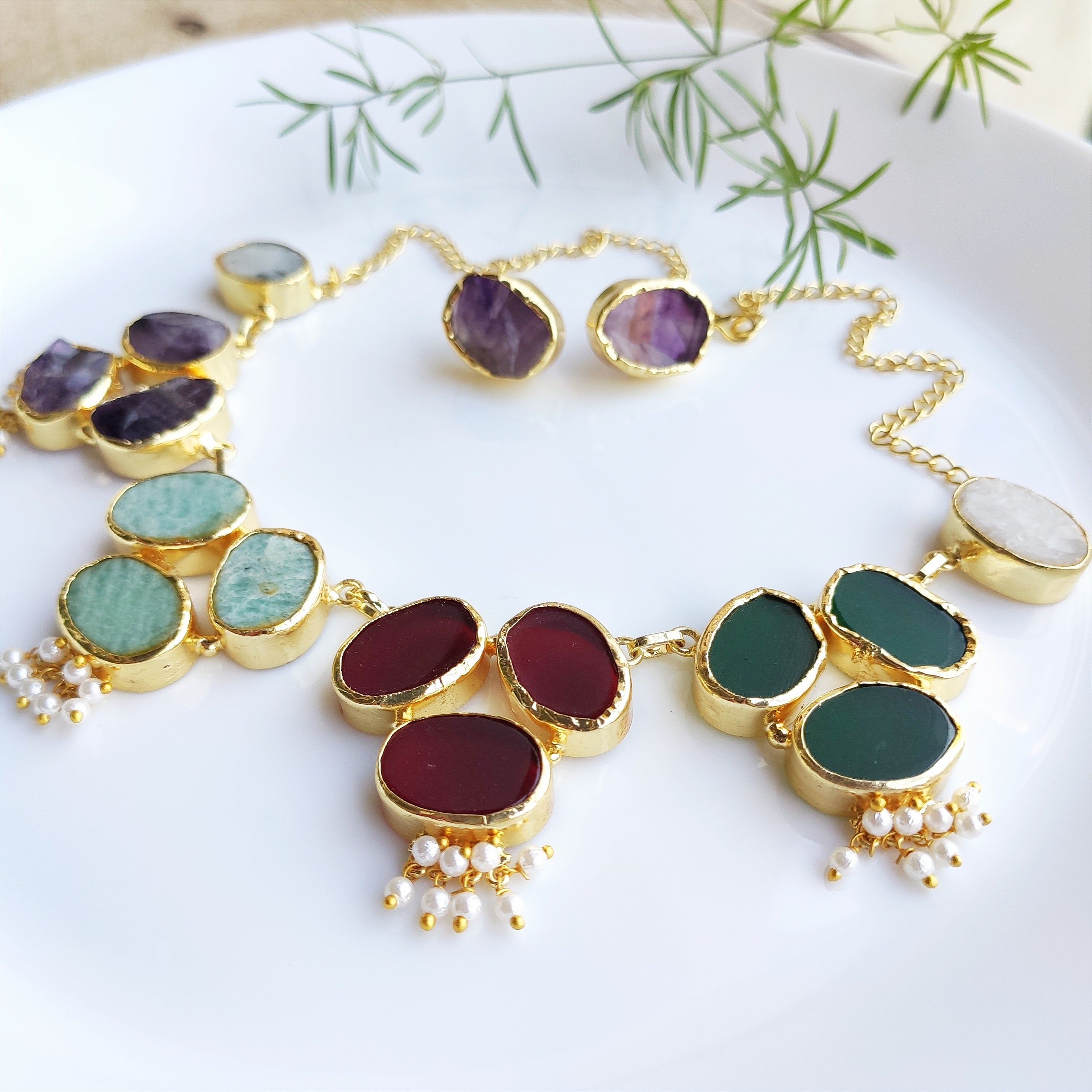 Gemstones galore necklace set