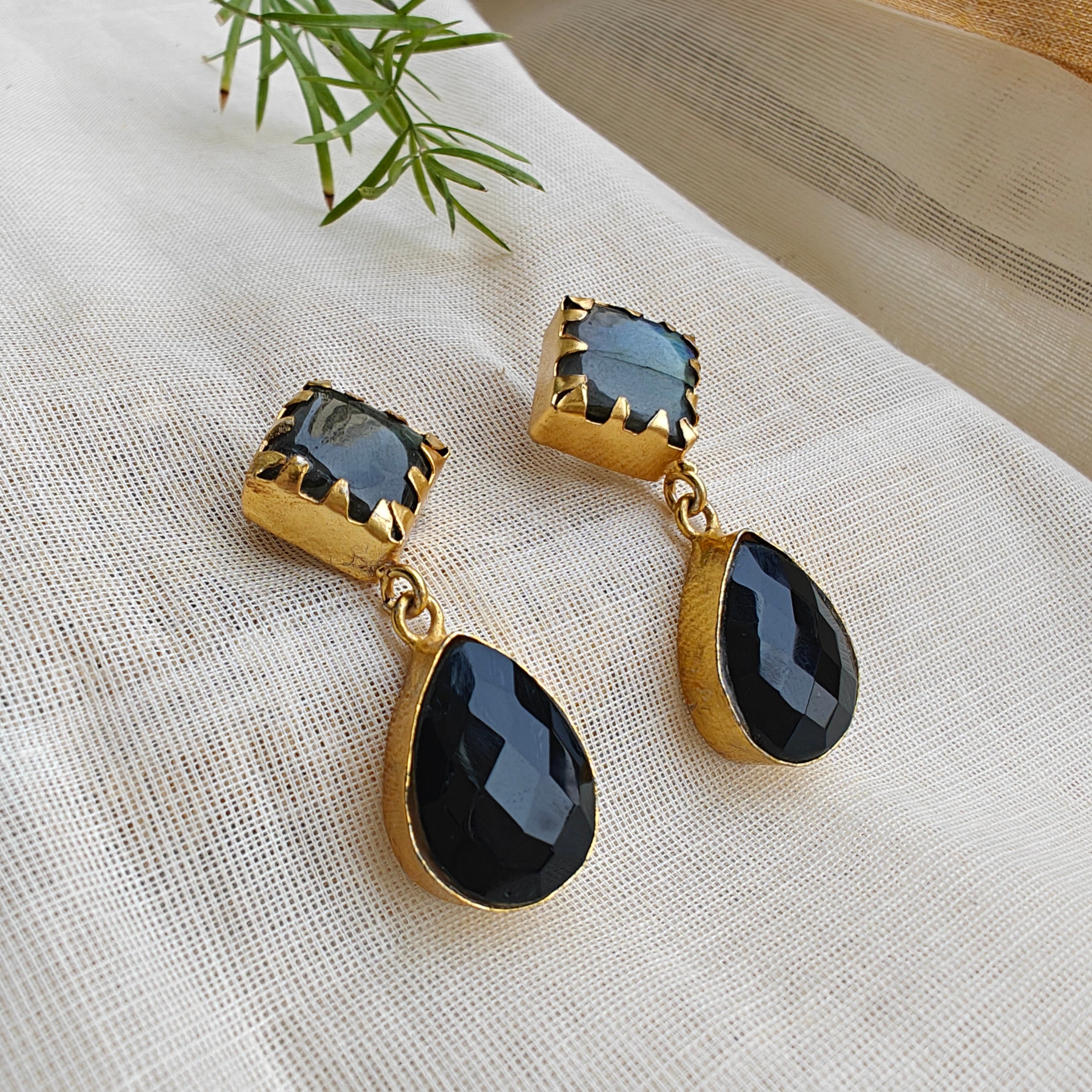 Midnight shades drop earrings