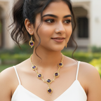 Purple sparkle princess necklace set