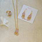 Dewdrop Gemstone Set with Seed Pearl Fringe
