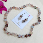 Onyx beads necklace and danglers