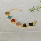 Multi quartz buttons bracelet