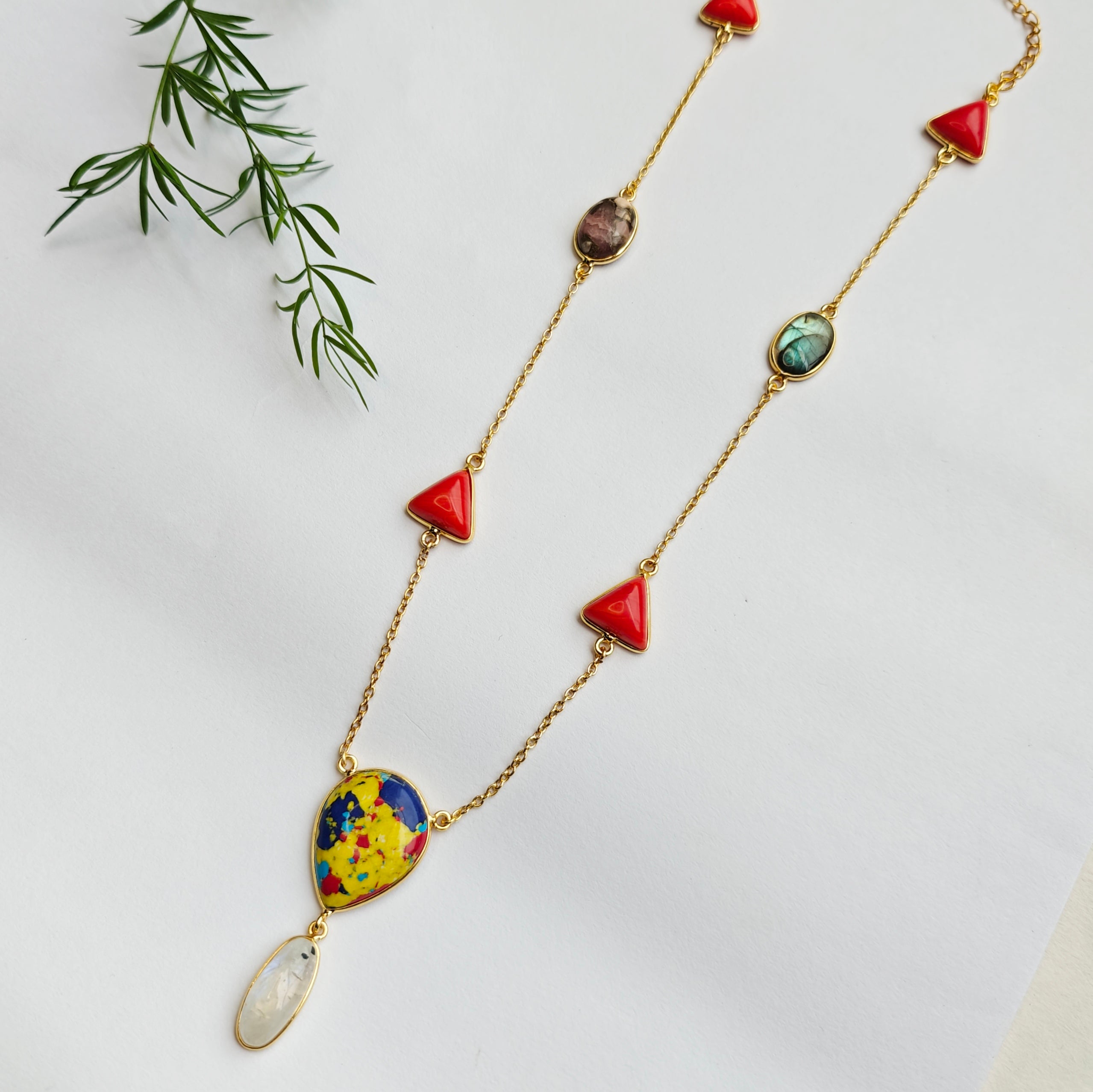 Carnival Gemstone Statement Chain - Yellow