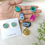 Midnight Agate Slice Necklace Set