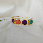 Multi-stone round cuff bracelet