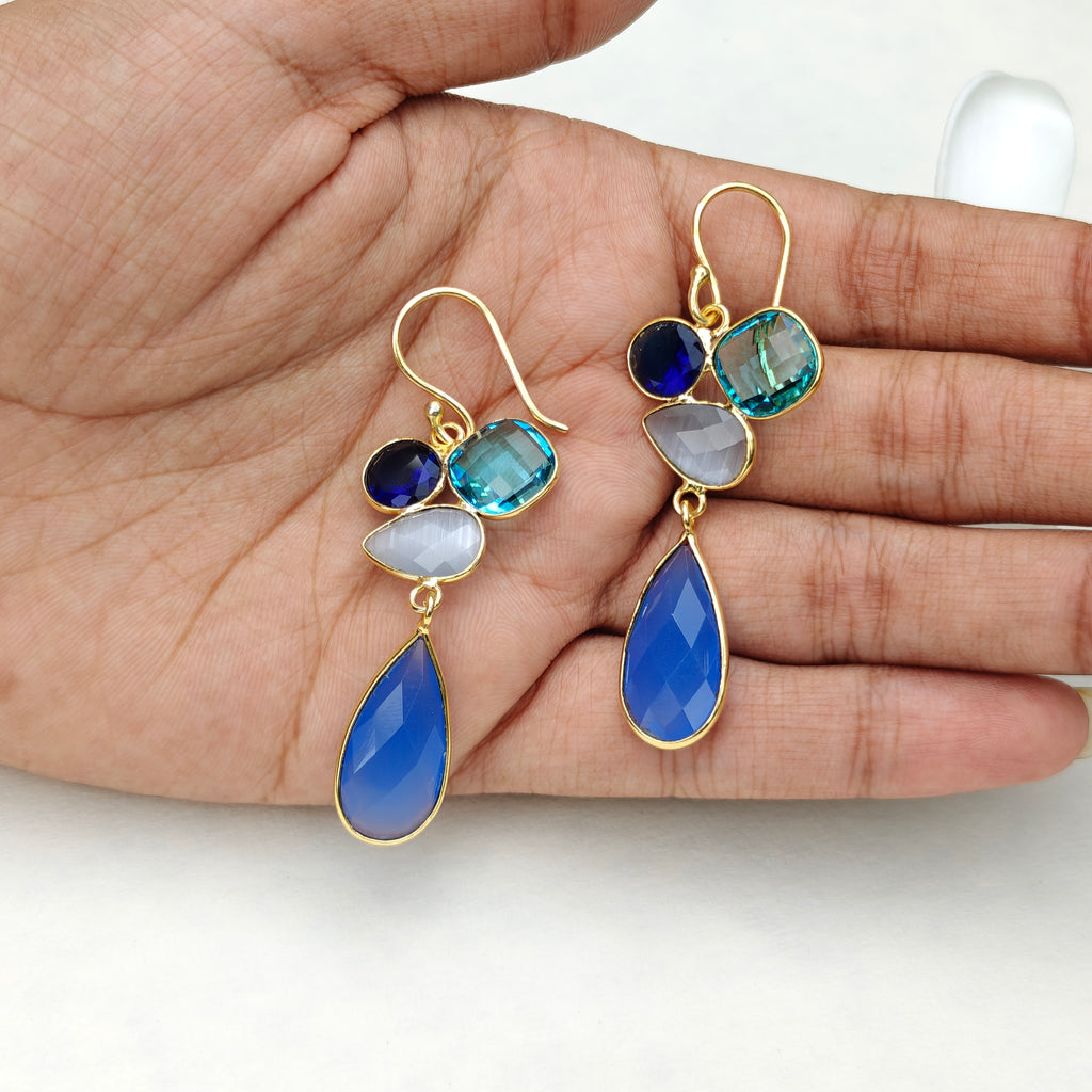 Rainbow Cluster Drop earrings