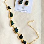 Green Aventurine nuggets choker with studs