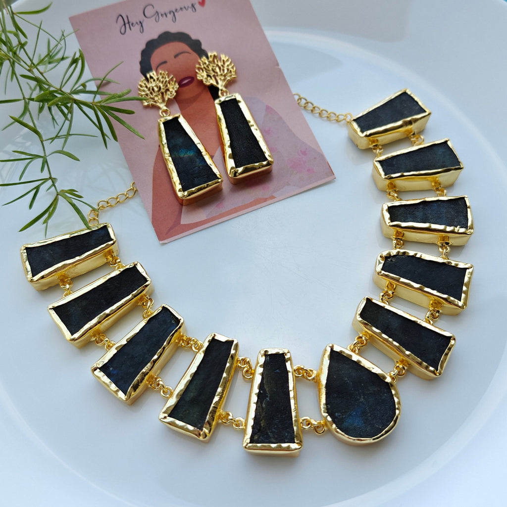 Labradorite Cleopatra Necklace Set