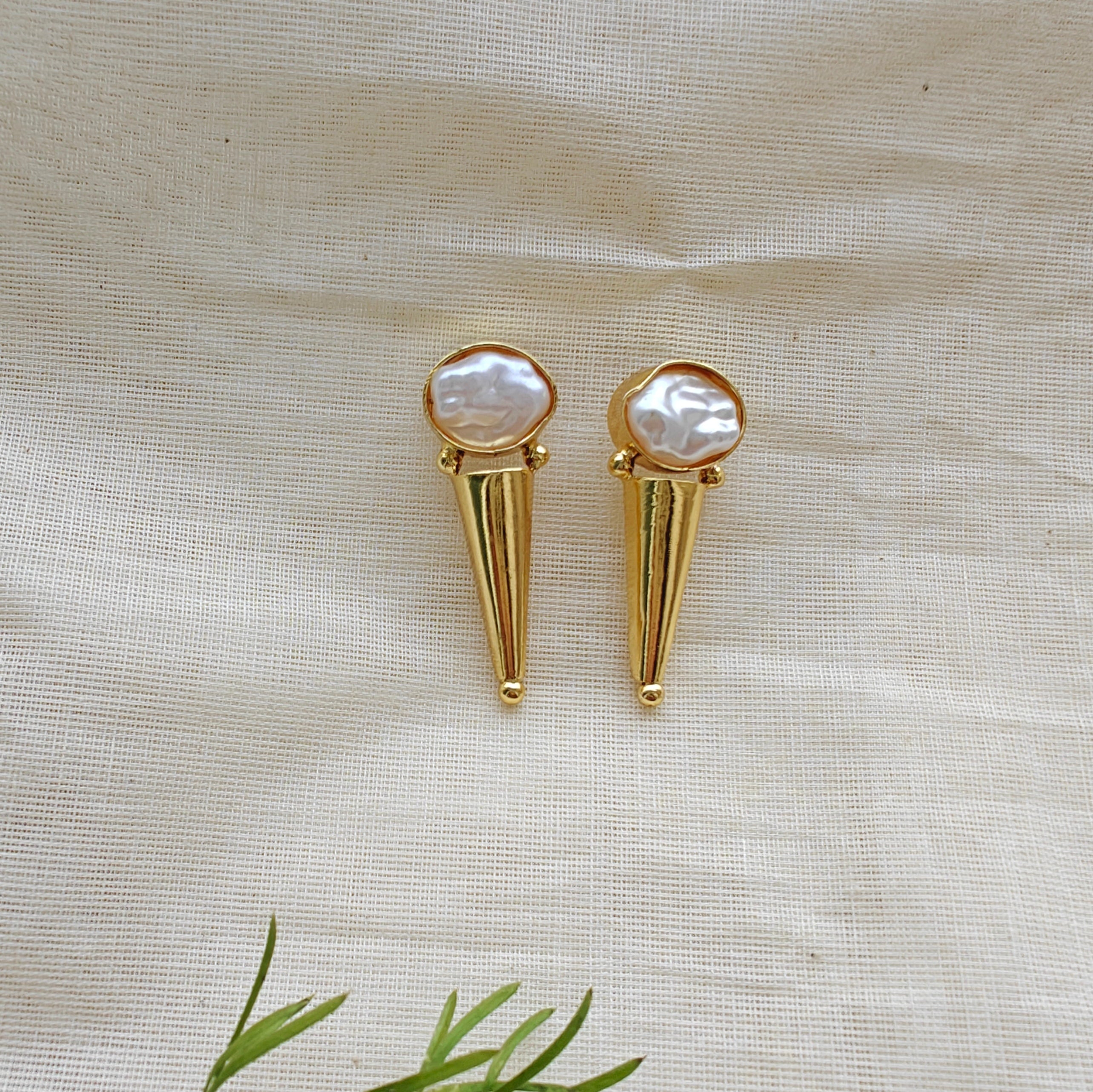 Pearl on Cone studs