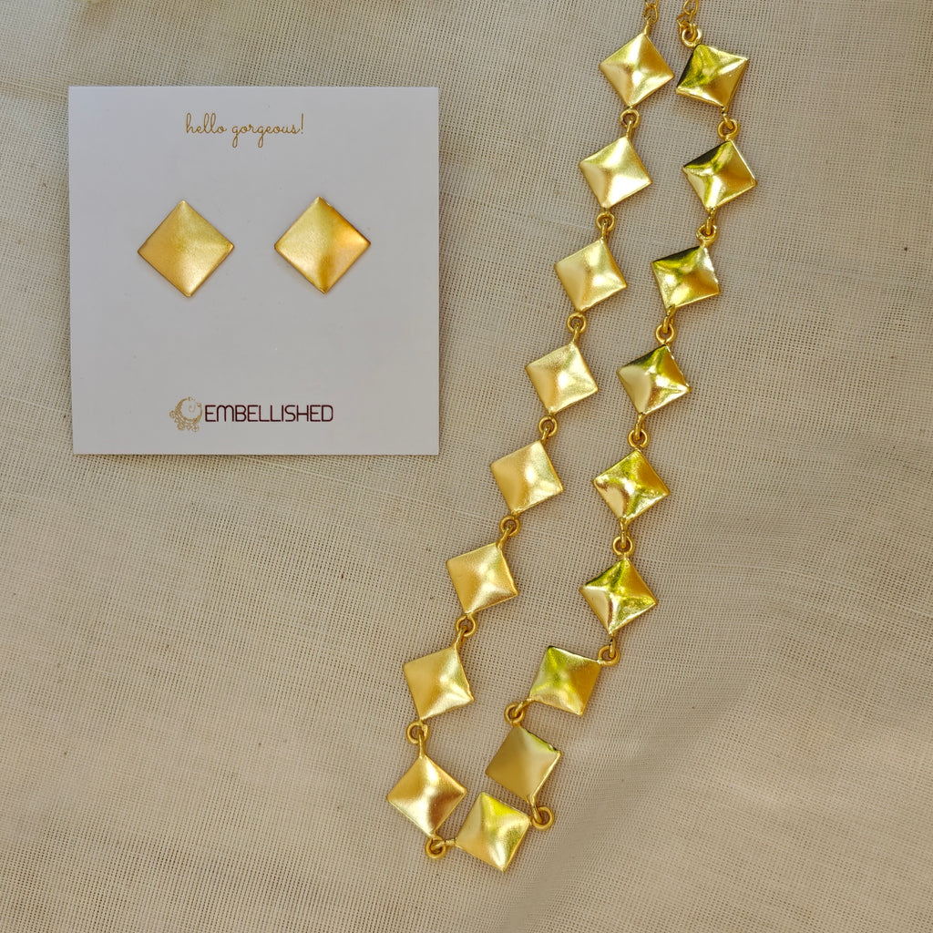 Gold-tone geometric necklace