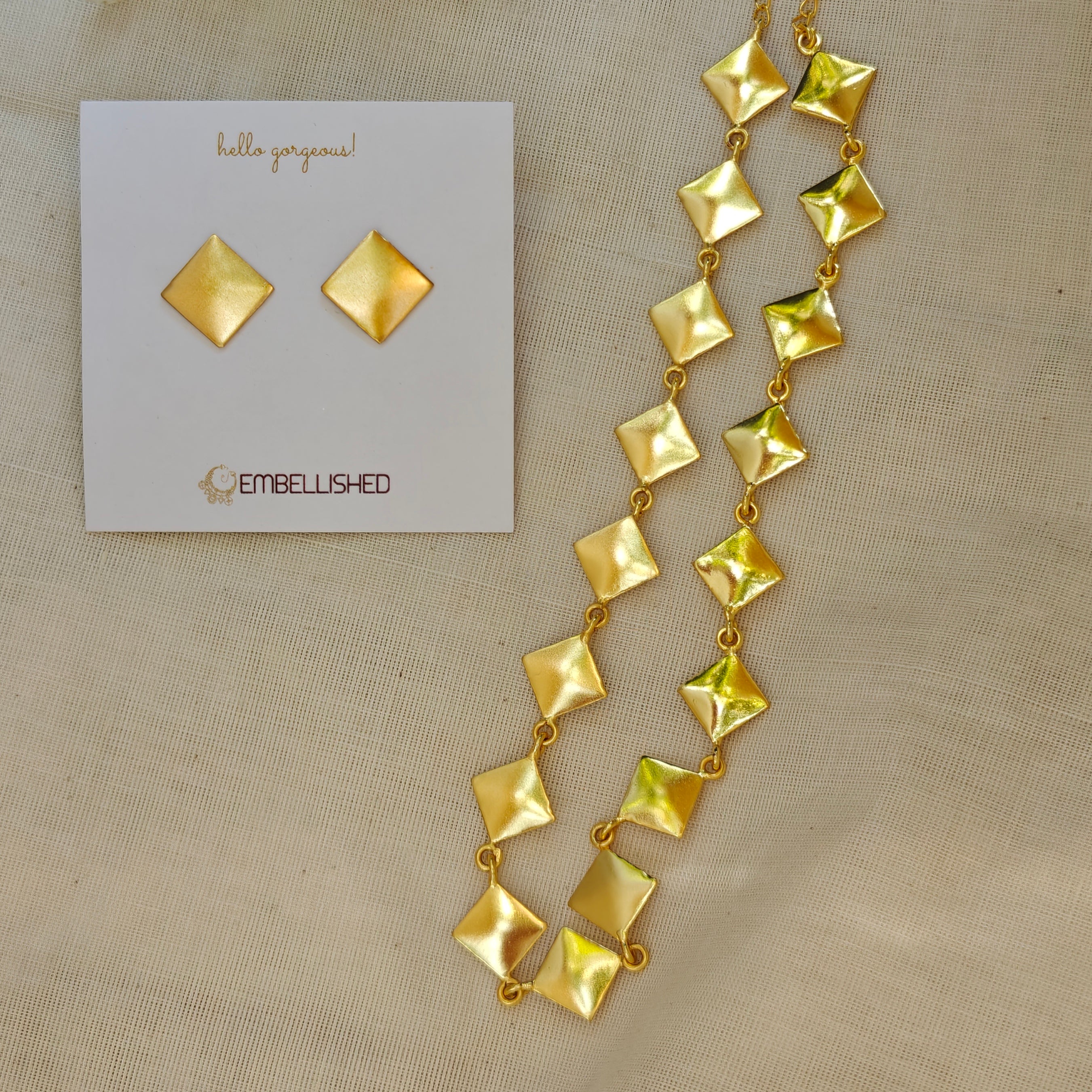 Gold-tone geometric necklace