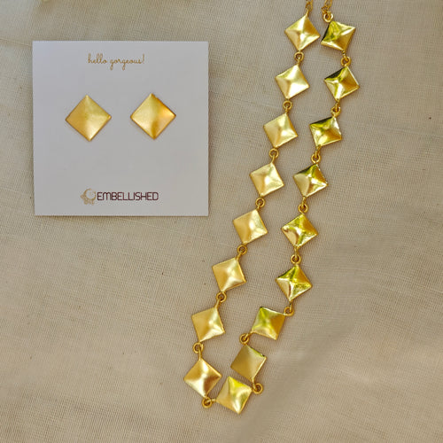 Gold-tone geometric necklace