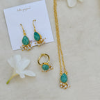 Dewdrop Gemstone Set with Seed Pearl Fringe