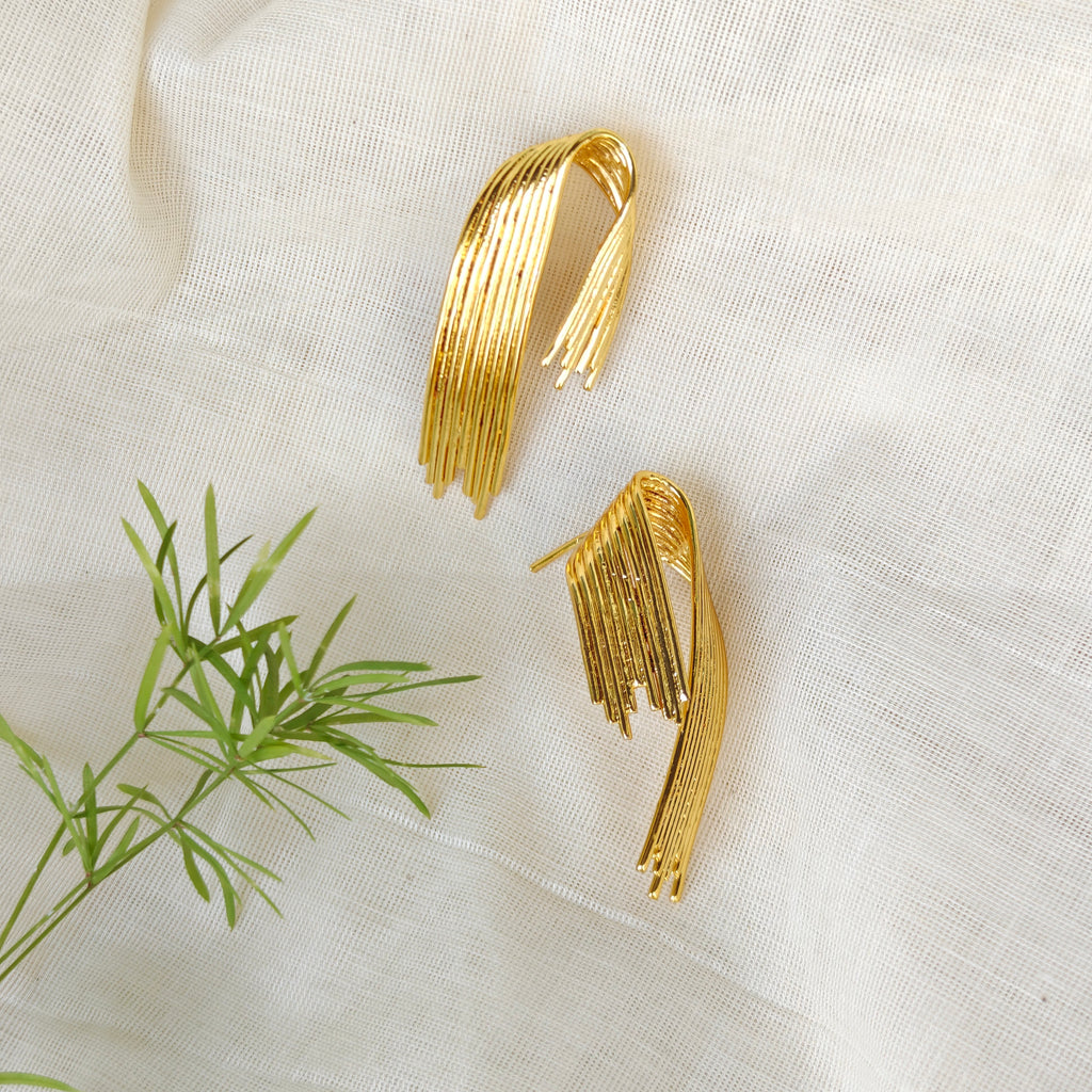 Gold Ribbon stud earrings 🎗️