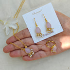 Dewdrop Gemstone Set with Seed Pearl Fringe