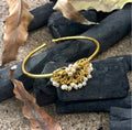 Lotus Bloom and Cluster Pearls bangle