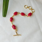 Coral tumble stones bracelet