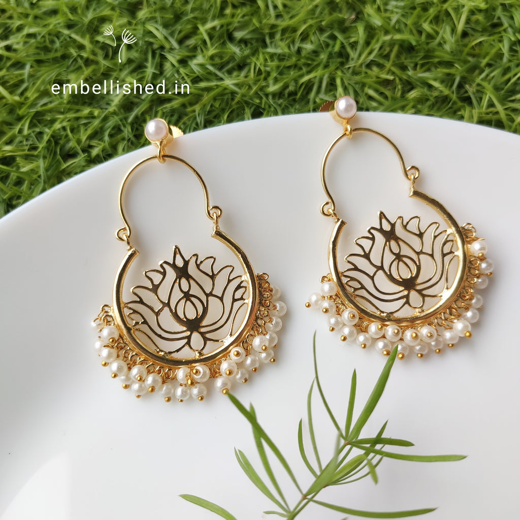 Golden Lotus Chandbali